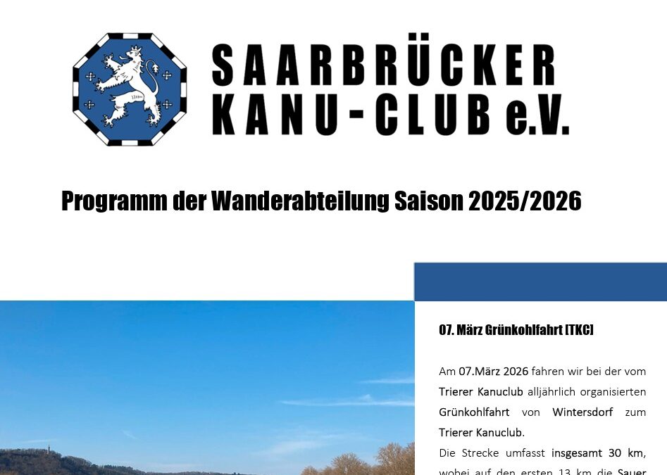 Das neue Programm der Wanderabteilung ist online